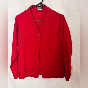 Vintage 100% Wool Joanie Char Blazer Jacket Cardigan Red - Women’s M